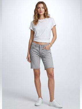 Levi’s 512 Vintage Low Rise Grey Bermuda Length Jean Shorts